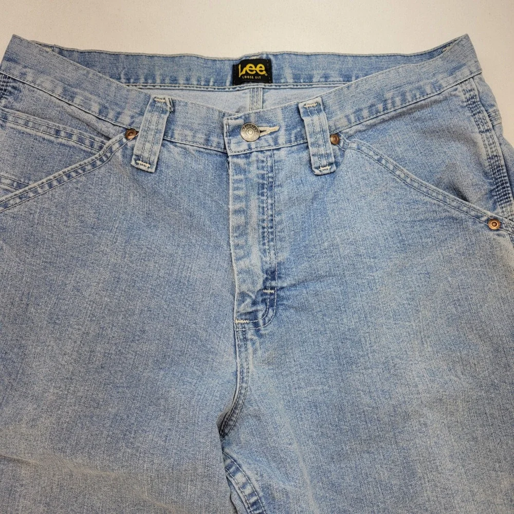 Lee Carpenter Jeans Mens 32x30 Blue Loose Fit Dungarees Workwear Utility